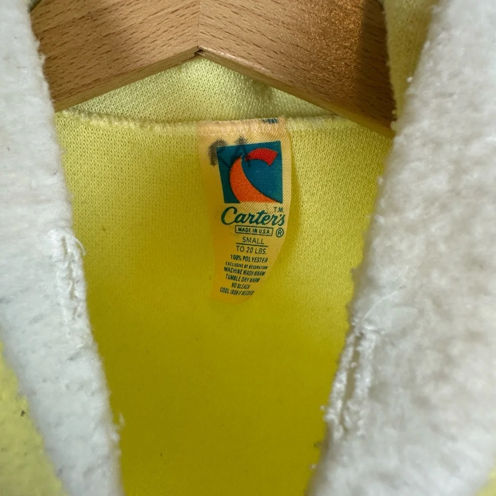 Vintage‎ Carters Yellow Baby Bunting Winter Suit Fleece up to 20 lbs
